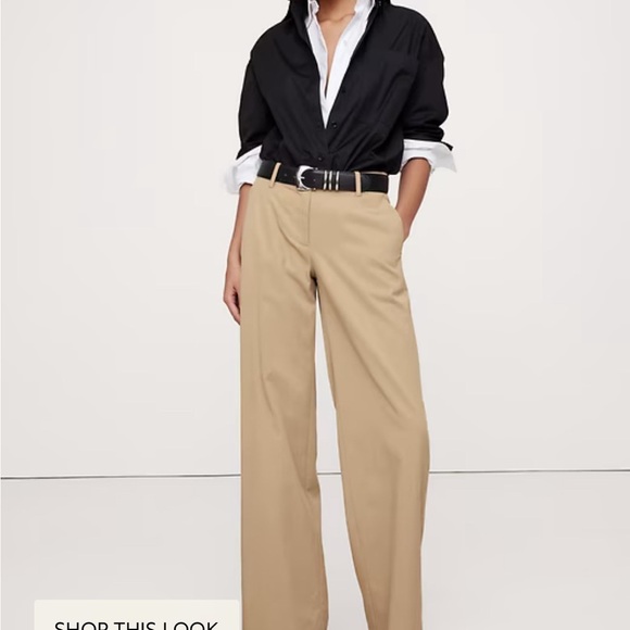 BANANA REPUBLIC THE EVERYDAY PATCH POCKET WIDE LEG PANTS SIZE M - Picture 3 of 4